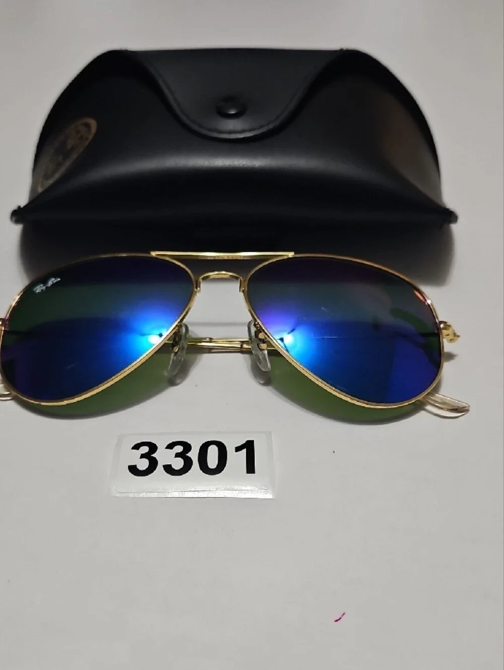 Ray-Ban RB3025 Men’s Gold Aviator Sunglasses W/ Blue Mirrored Lenses 58 14 130